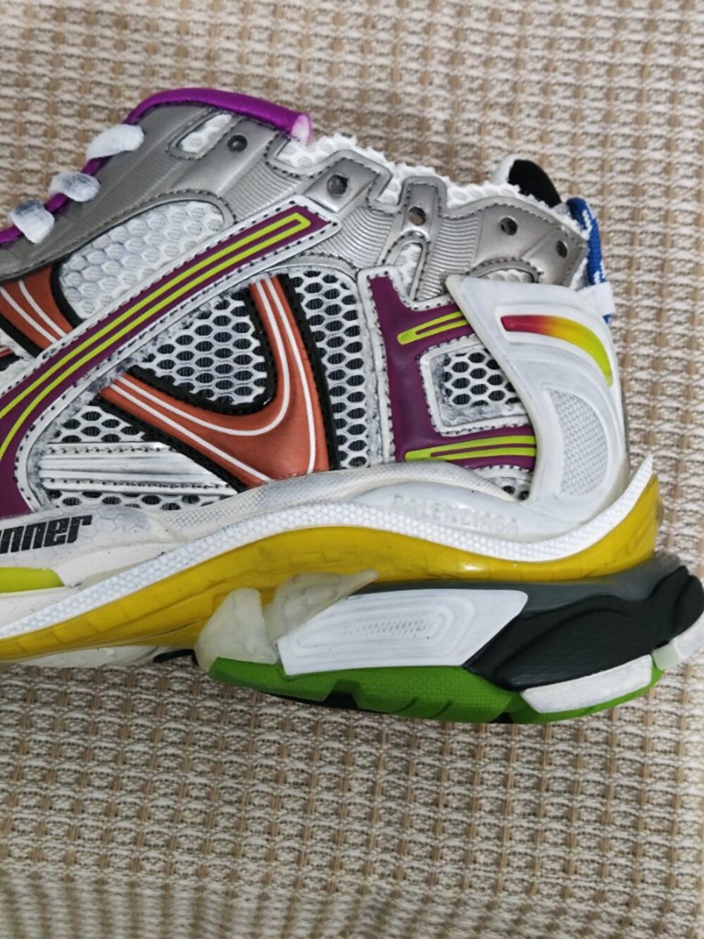 Balenciaga Runner Multicolor Mesh & Leather Sneakers - Picture 7 of 11